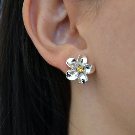 Orecchini Plumeria con Zaffiro giallo