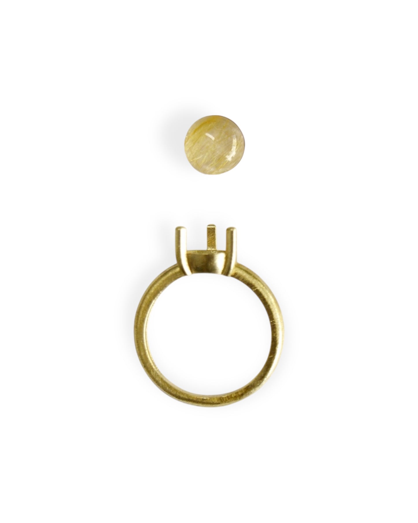 Anello CANDY con Quarzo Rutilato Cabochon
