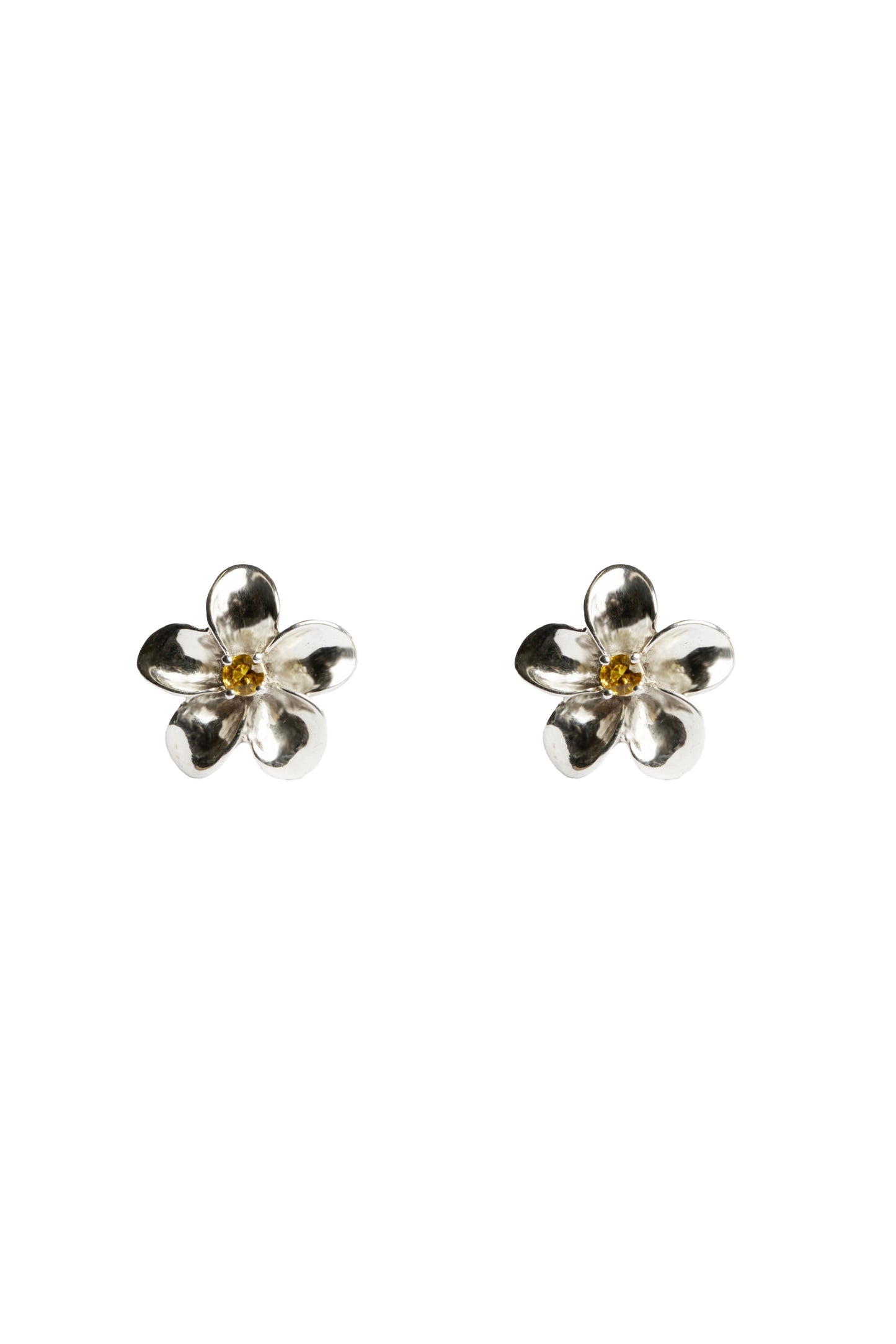 Orecchini Plumeria con Zaffiro giallo